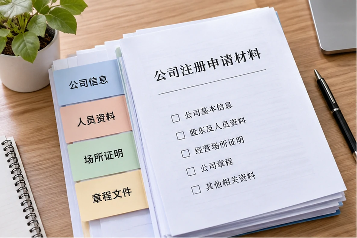 核对注册公司资料与办理事项的服务场景示意