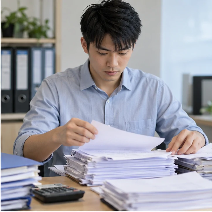 整理企业票据与日常账务资料的服务场景示意