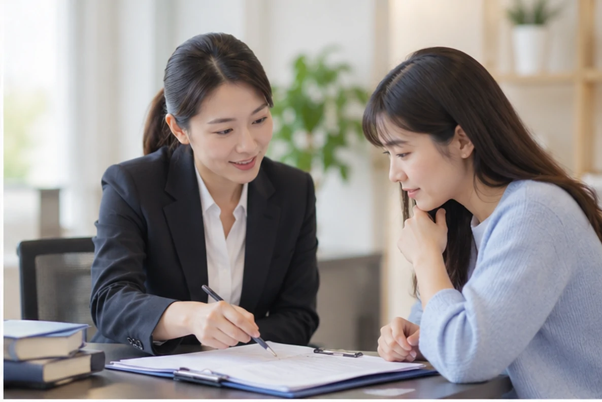 核对注册公司资料与办理事项的服务场景示意