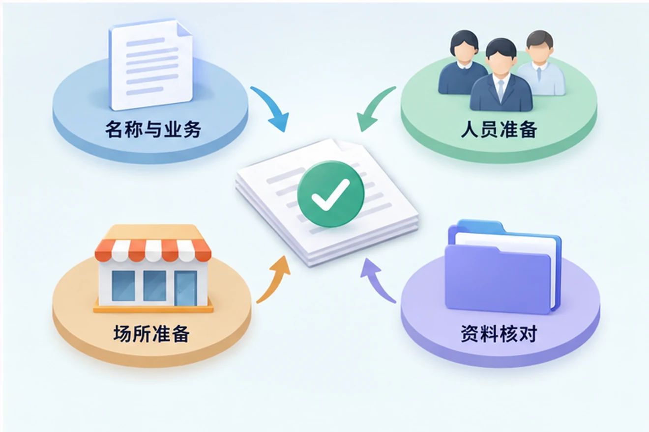 创业者一起整理开办计划的服务场景示意