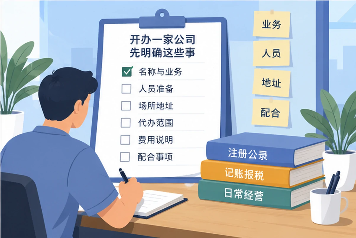 创业者一起整理开办计划的服务场景示意