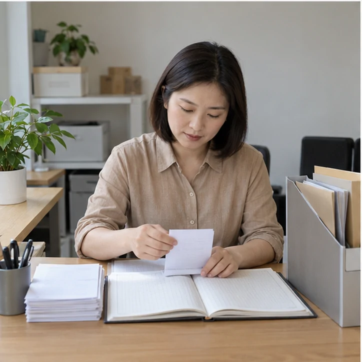 整理企业票据与日常账务资料的服务场景示意