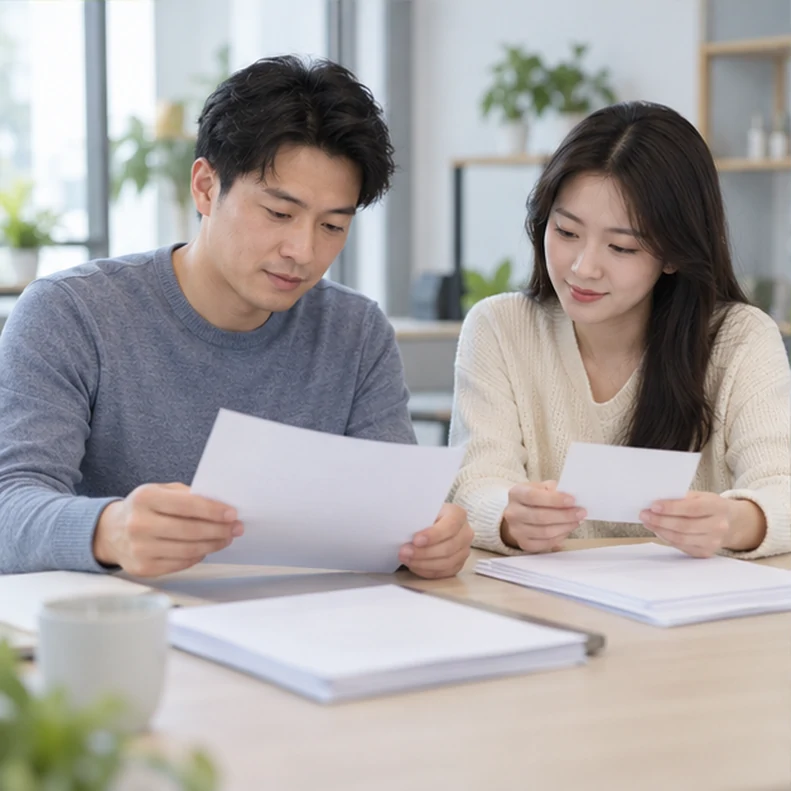 核对注册公司资料与办理事项的服务场景示意