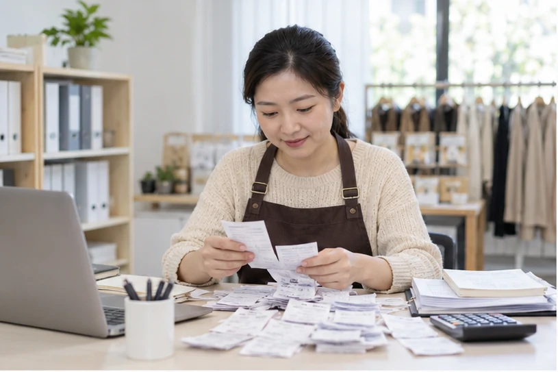 整理企业票据与日常账务资料的服务场景示意