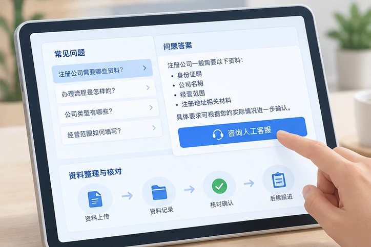 在线客服接待与咨询整理的服务场景示意