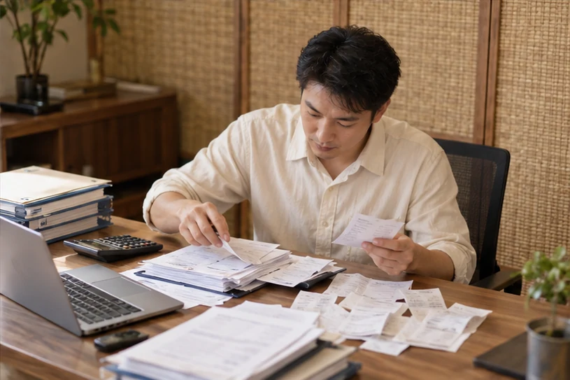 整理企业票据与日常账务资料的服务场景示意