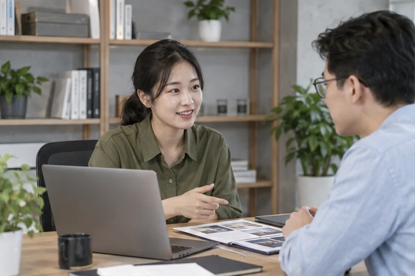 企业网站展示业务与服务信息的场景示意