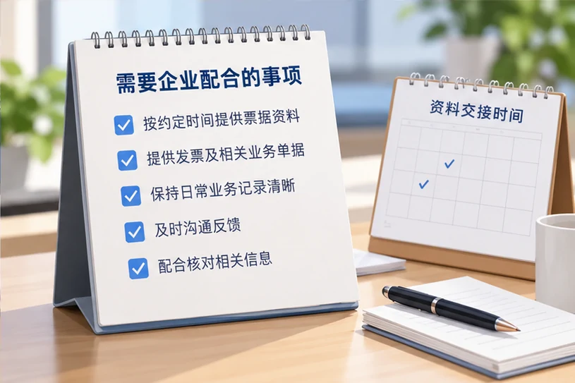 整理企业票据与日常账务资料的服务场景示意