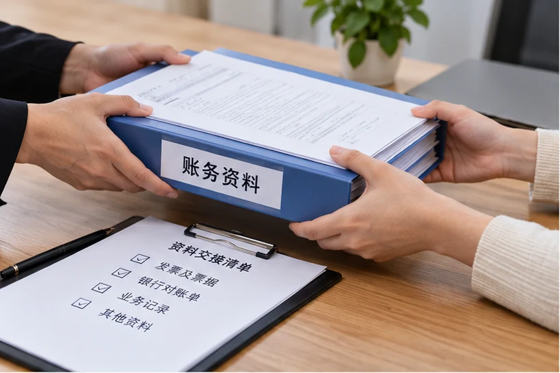 整理企业票据与日常账务资料的服务场景示意