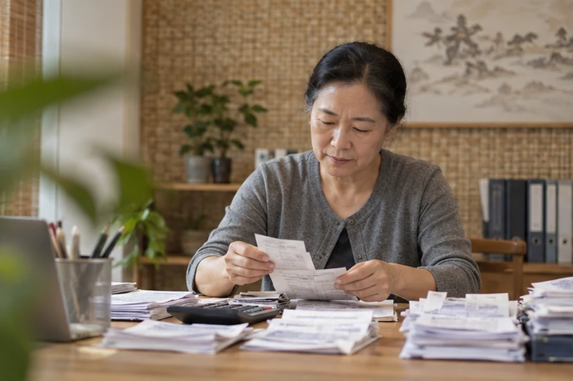 整理企业票据与日常账务资料的服务场景示意