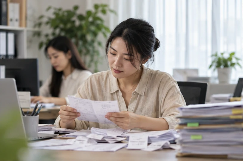 整理企业票据与日常账务资料的服务场景示意