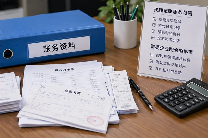 整理企业票据与日常账务资料的服务场景示意