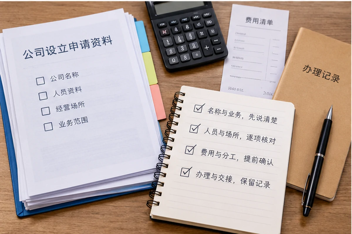 创业者一起整理开办计划的服务场景示意