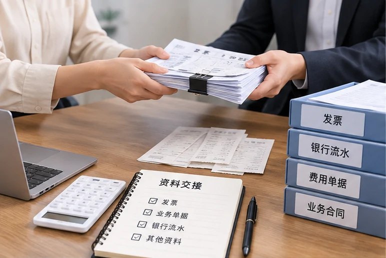 整理企业票据与日常账务资料的服务场景示意