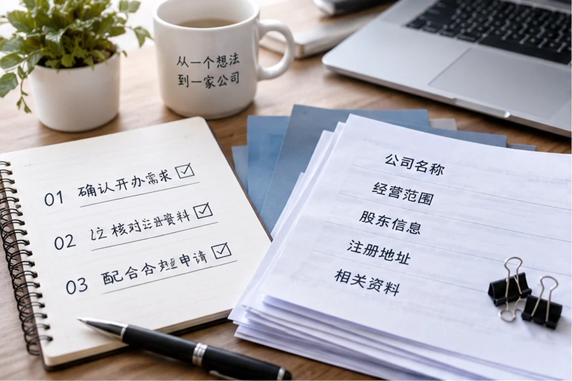 创业者一起整理开办计划的服务场景示意