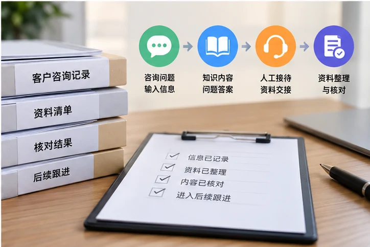在线客服接待与咨询整理的服务场景示意