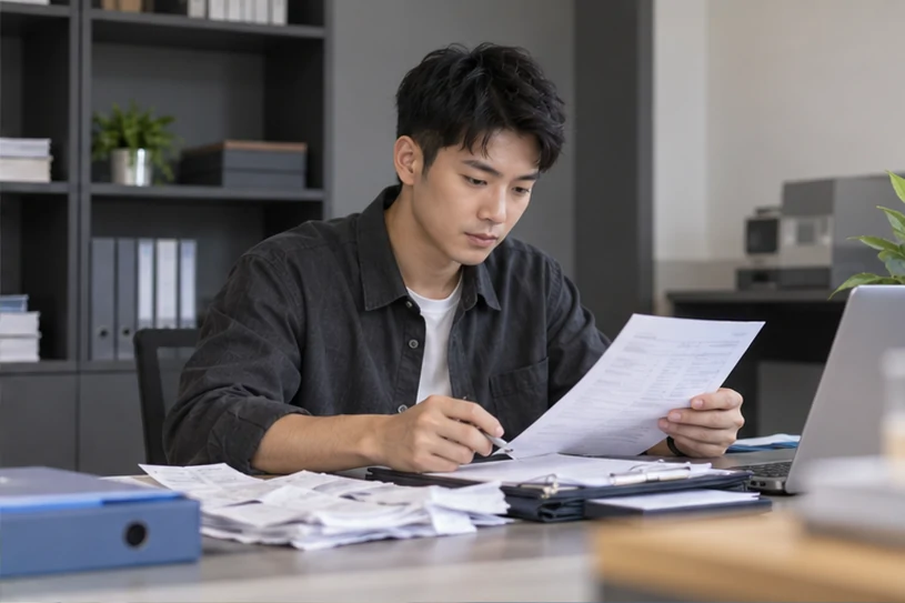 整理企业票据与日常账务资料的服务场景示意