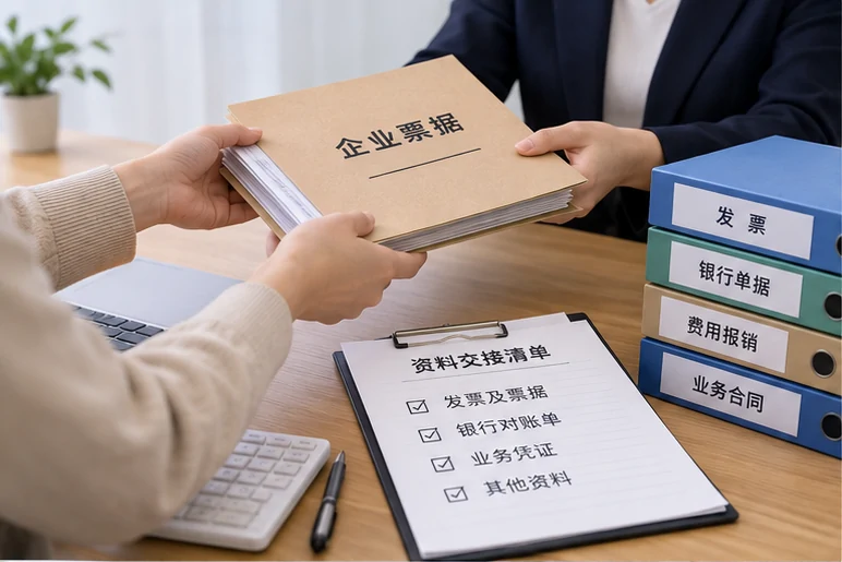 整理企业票据与日常账务资料的服务场景示意