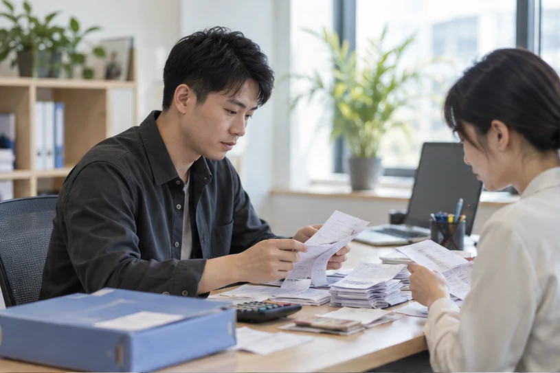 整理企业票据与日常账务资料的服务场景示意