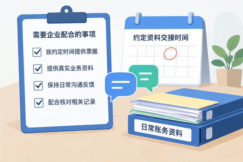 整理企业票据与日常账务资料的服务场景示意