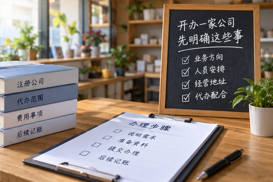 创业者一起整理开办计划的服务场景示意