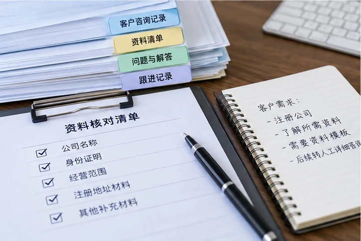 在线客服接待与咨询整理的服务场景示意