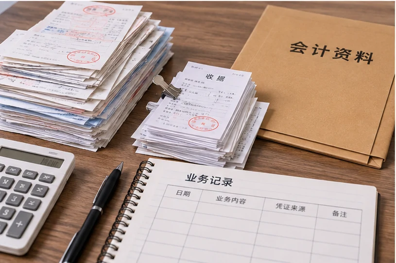 整理企业票据与日常账务资料的服务场景示意