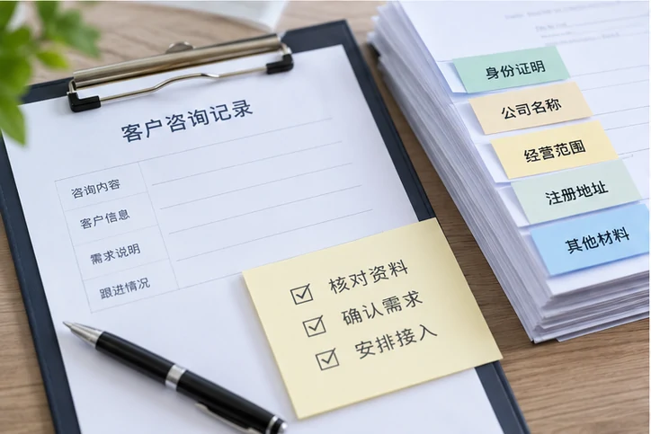 在线客服接待与咨询整理的服务场景示意