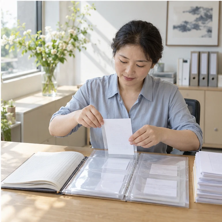 整理企业票据与日常账务资料的服务场景示意