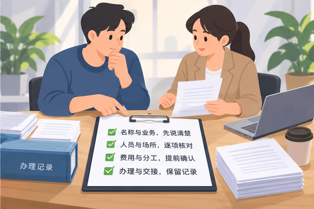 创业者一起整理开办计划的服务场景示意