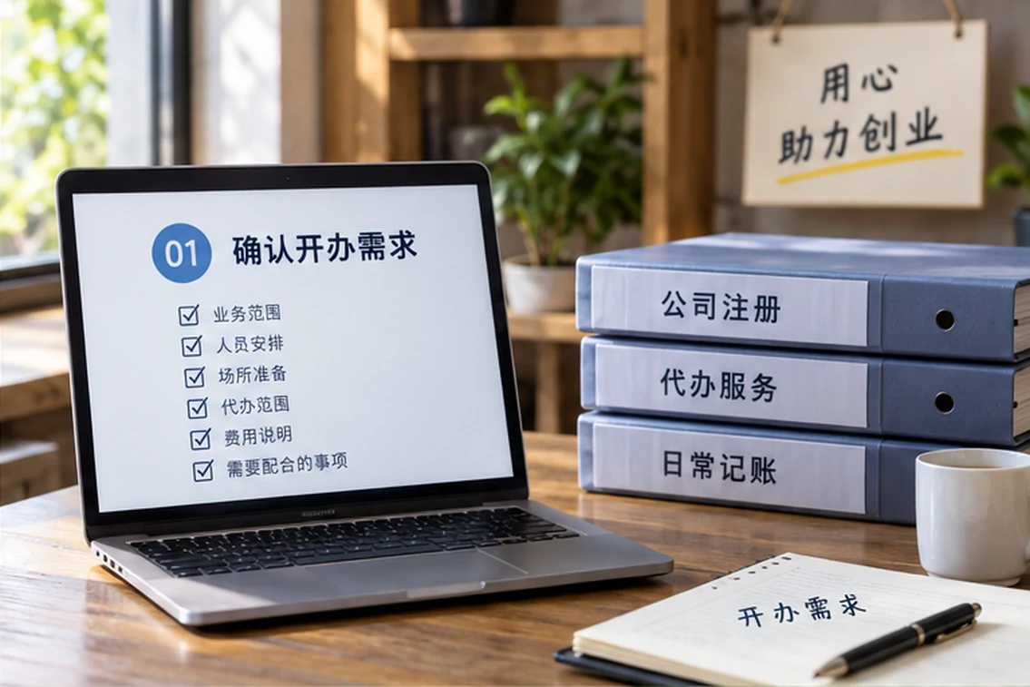 创业者一起整理开办计划的服务场景示意