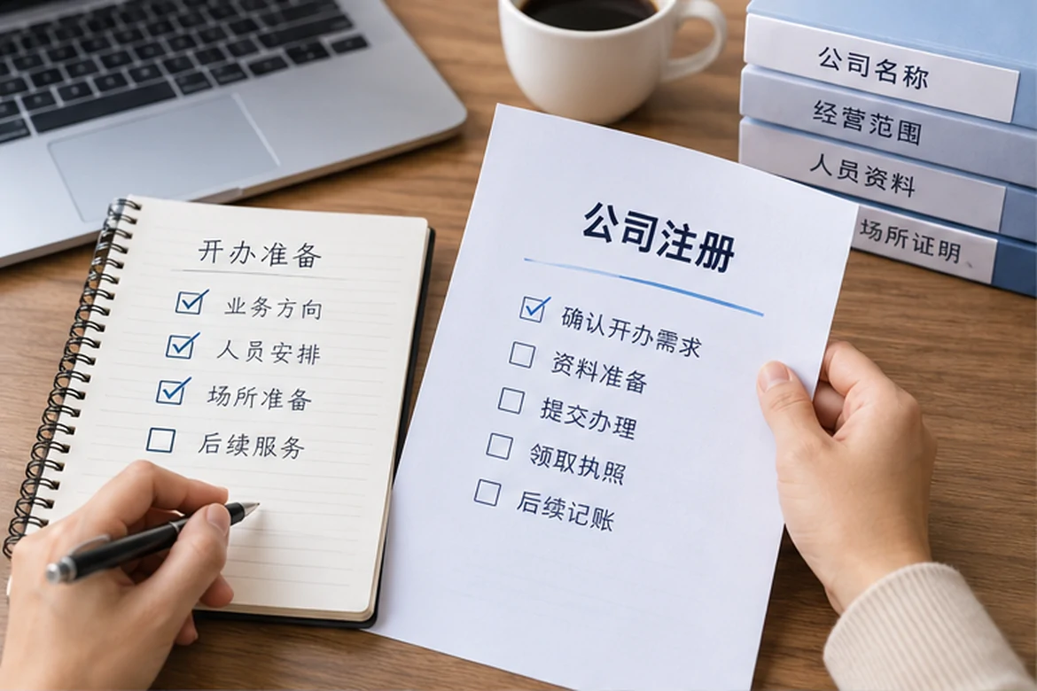 创业者一起整理开办计划的服务场景示意