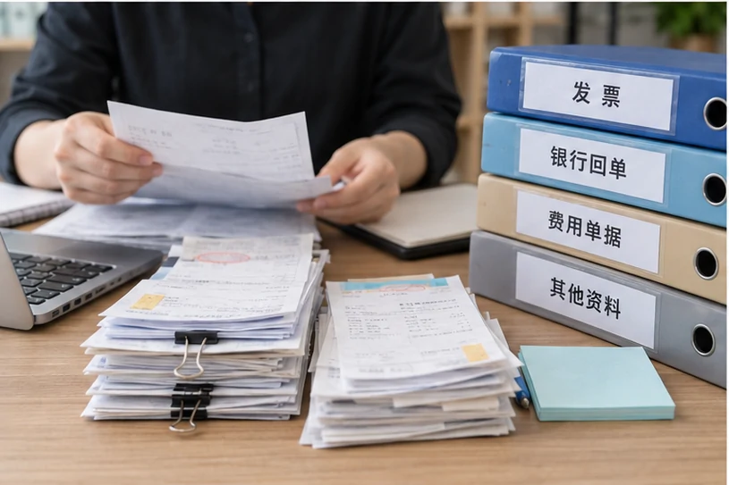 整理企业票据与日常账务资料的服务场景示意