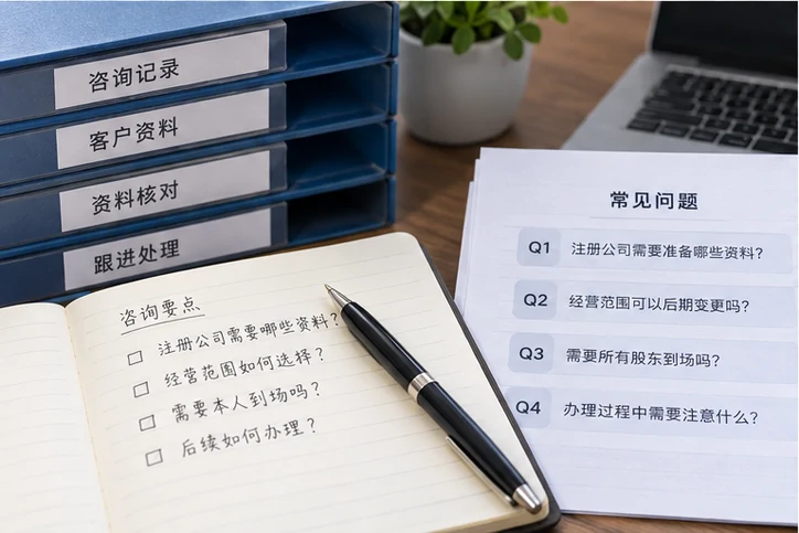 在线客服接待与咨询整理的服务场景示意