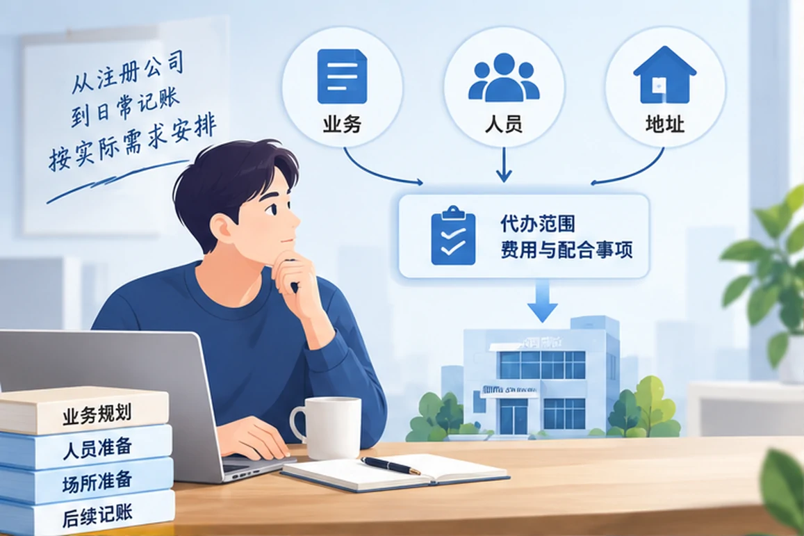创业者一起整理开办计划的服务场景示意