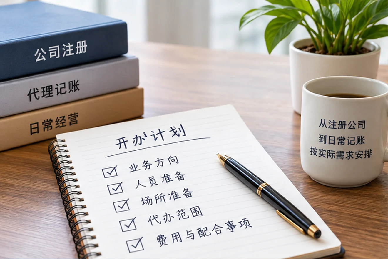 创业者一起整理开办计划的服务场景示意