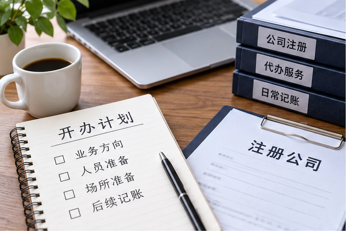 创业者一起整理开办计划的服务场景示意