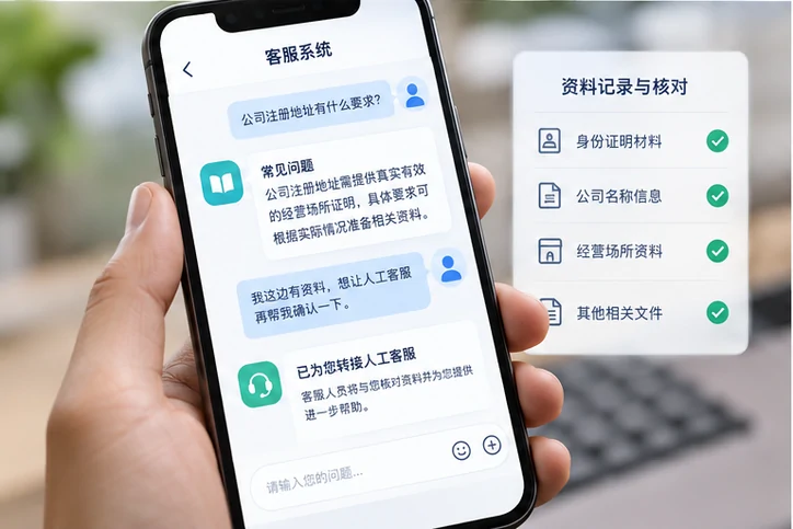 在线客服接待与咨询整理的服务场景示意