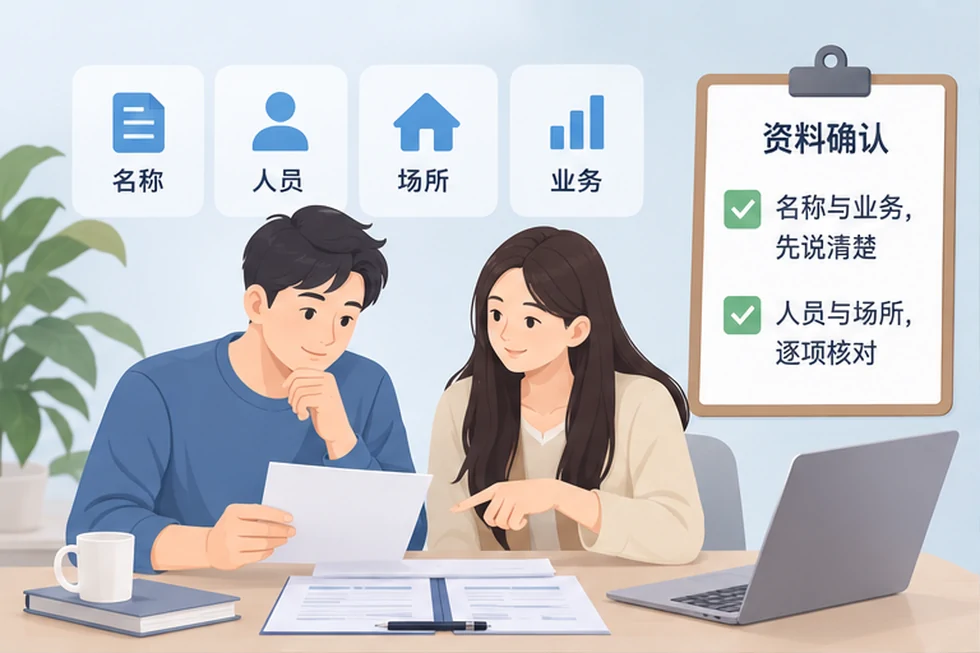 创业者一起整理开办计划的服务场景示意