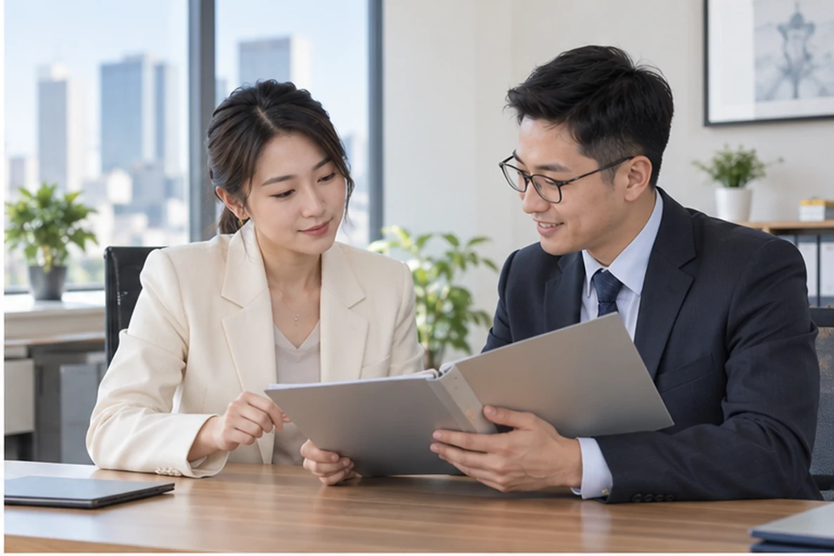 核对注册公司资料与办理事项的服务场景示意
