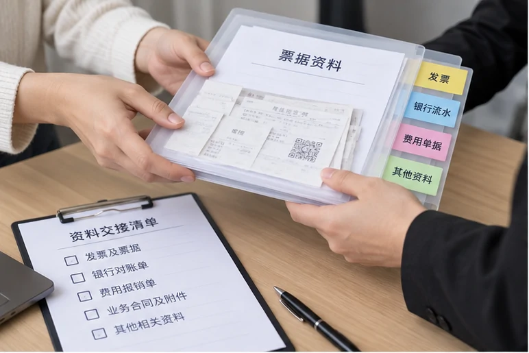 整理企业票据与日常账务资料的服务场景示意