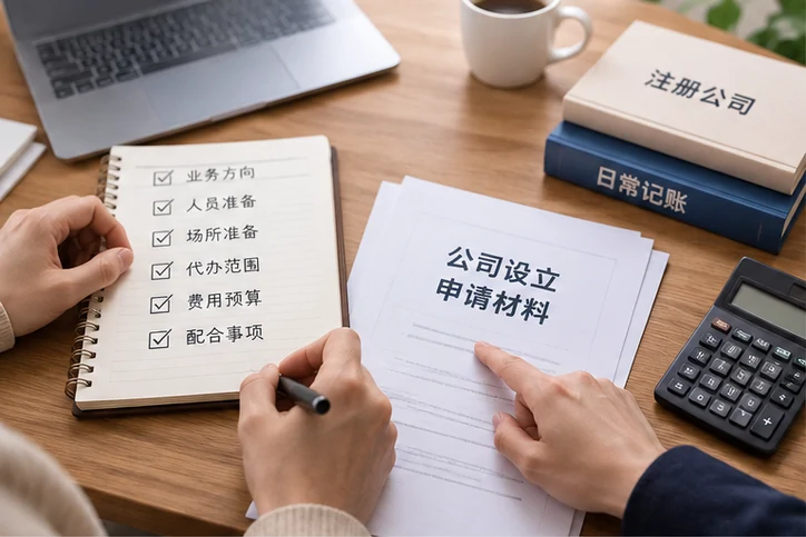 创业者一起整理开办计划的服务场景示意