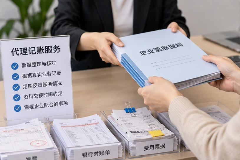整理企业票据与日常账务资料的服务场景示意