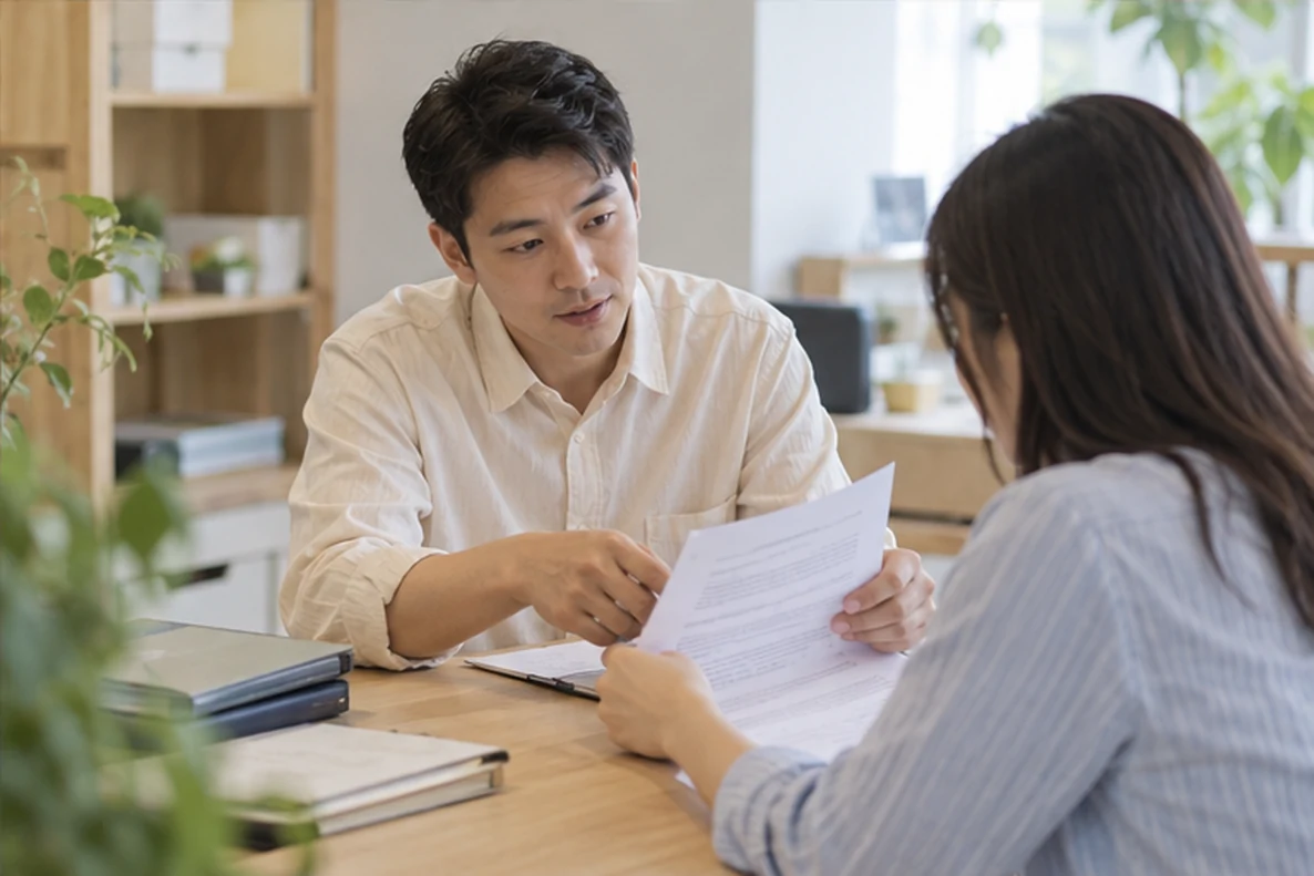 核对注册公司资料与办理事项的服务场景示意