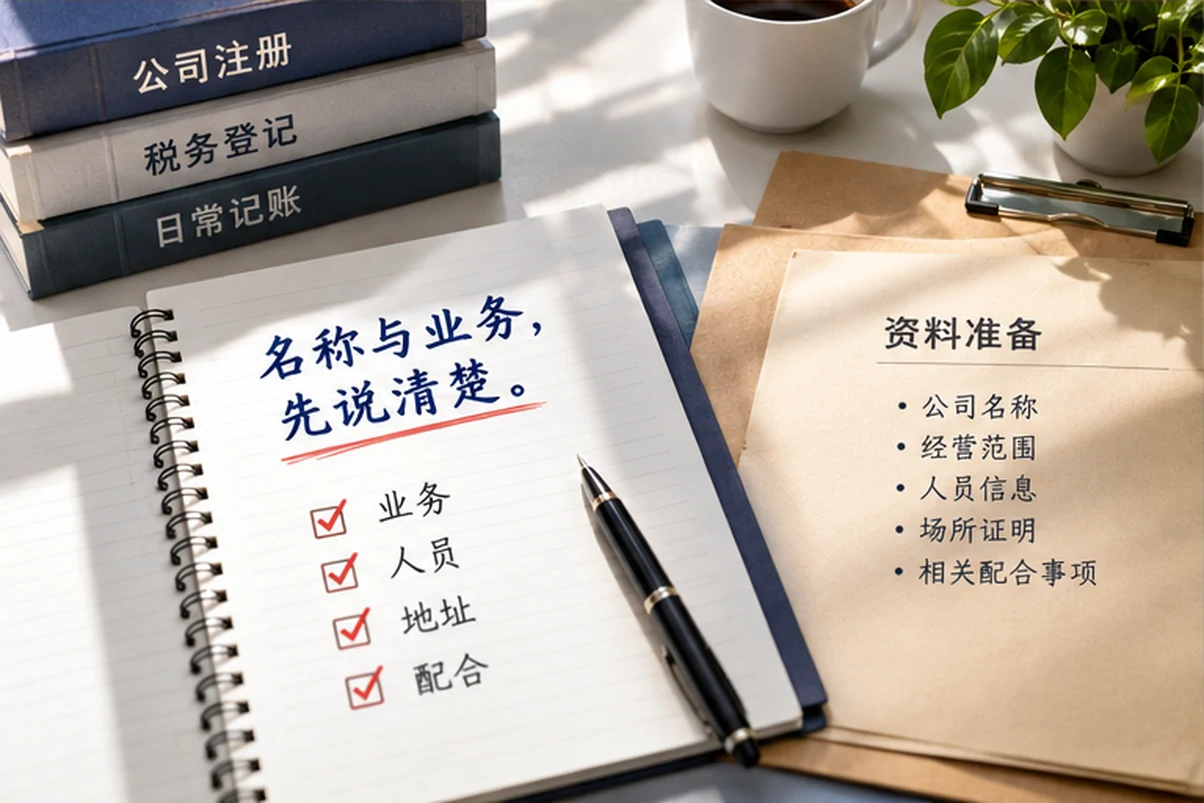 创业者一起整理开办计划的服务场景示意