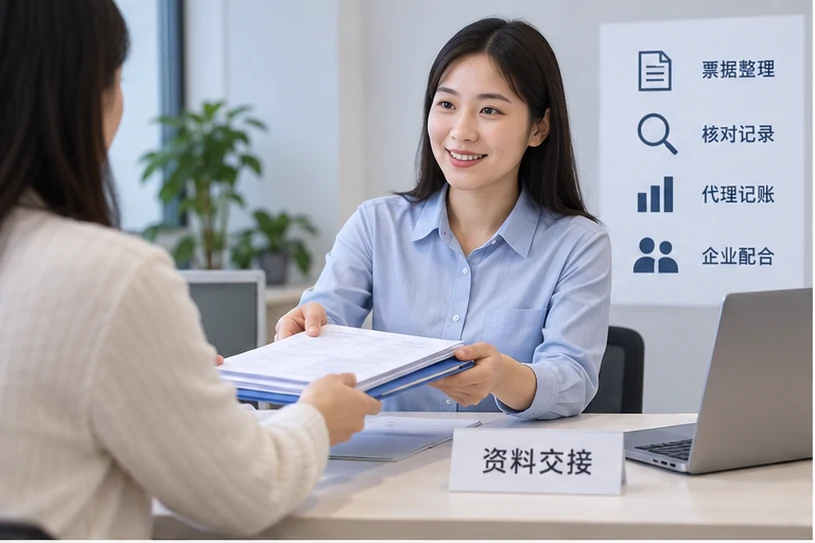 整理企业票据与日常账务资料的服务场景示意