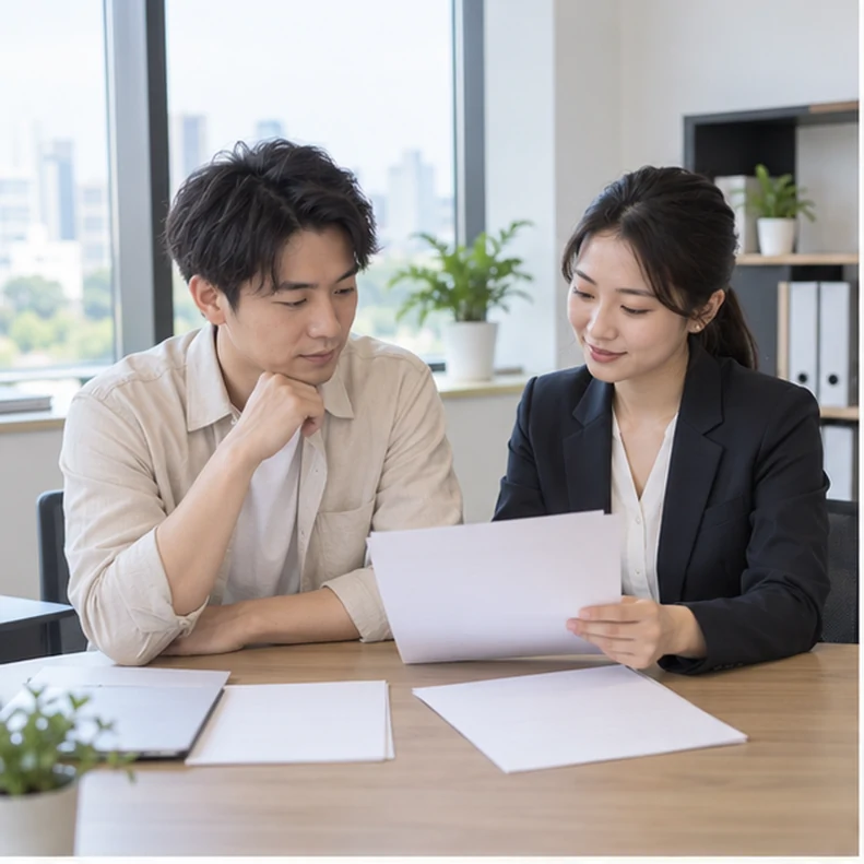 核对注册公司资料与办理事项的服务场景示意