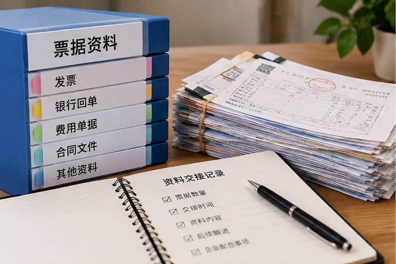 整理企业票据与日常账务资料的服务场景示意