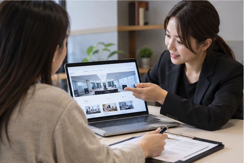 企业网站展示业务与服务信息的场景示意