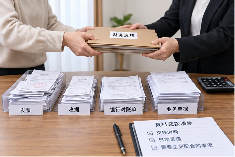 整理企业票据与日常账务资料的服务场景示意